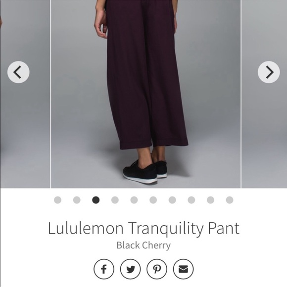 *rare* LULULEMON Tranquil Crop in Black Cherry — Wide Leg — Ankle — 6 - Picture 3 of 5